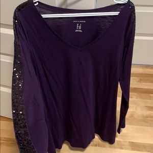 Long sleeve dark purple shirt from additional